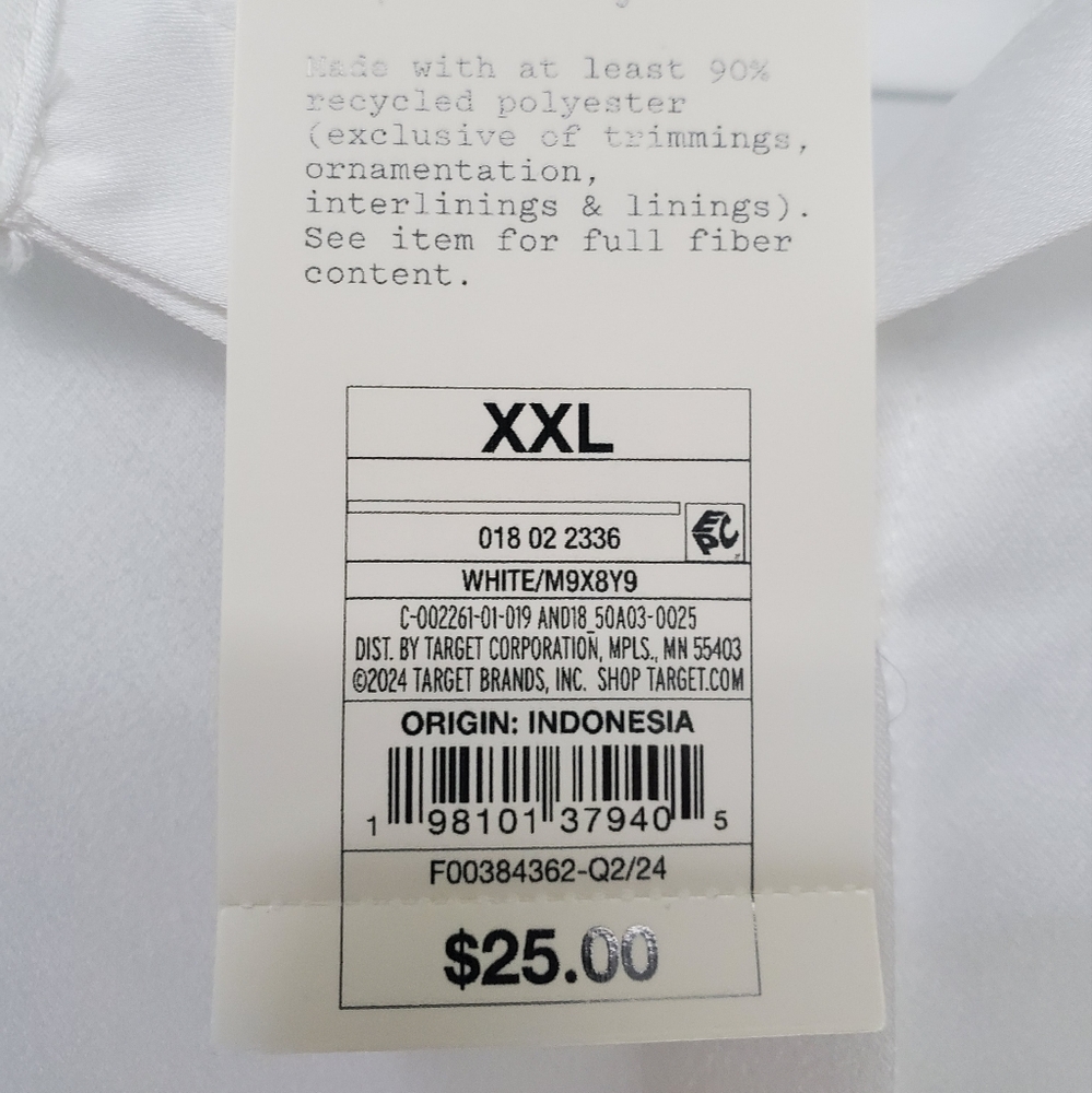 A New Day NWT White Button-Up Satin Blouse XXL - Picture 4 of 4
